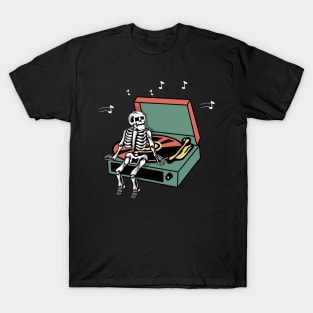 Music and Skull, Music and skeleton, Musician Skull, Musician Skeleton T-Shirt